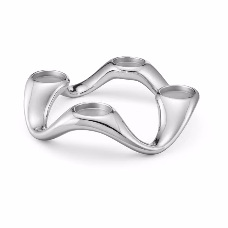 Georg Jensen Cobra kandelaar van roestvrij staal Ø33 cm