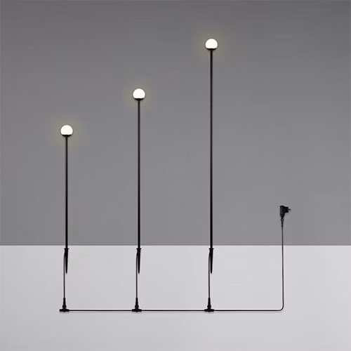 Set van 3 Scoop zwarte tuinlampen voor padverlichting
