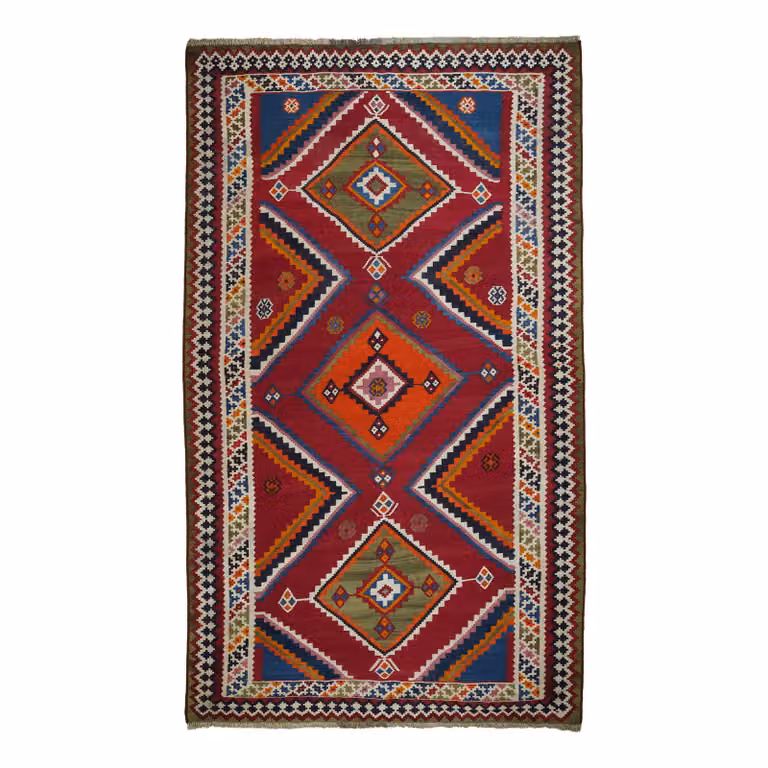 home24 Kelim Gashgai laagpolig vloerkleed met etnisch design, meerdere kleuren, Breedte: 165 cm, Lengte: 281 cm, wol