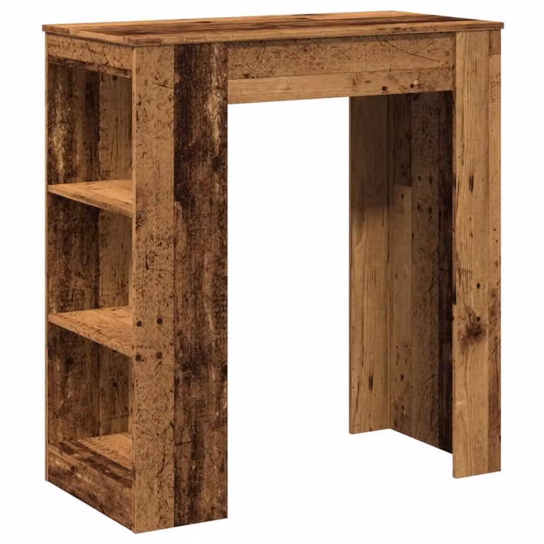 vidaXL Barkruk met plank in antieke look, H x B x D: 103,5 x 95 x 47 cm, houtvezel