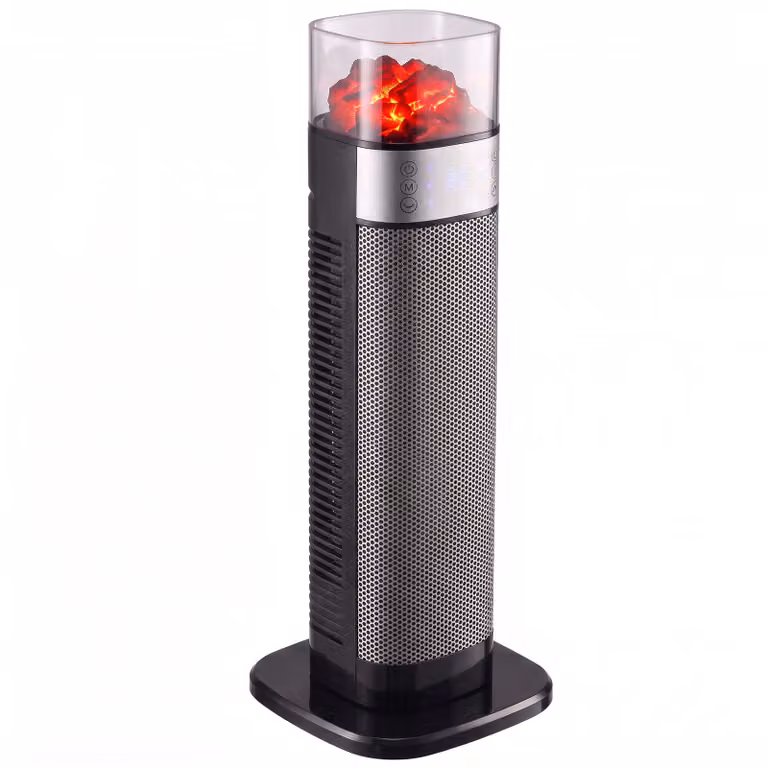 HOMCOM Keramische ventilatorkachel 2000W met thermostaat en afstandsbediening, zwart