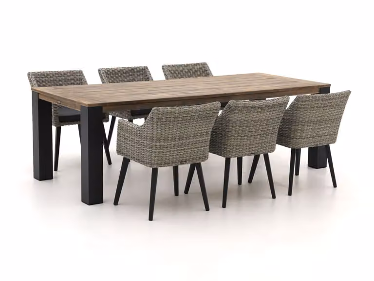 Manifesto Furniture Diningset Manifesto - 7-delige tuinset voor 6 personen - Teakhout - Bruin