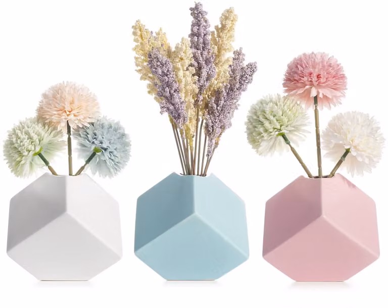 SnelShoppen Keramische Vaas Set voor Pampasgras en Droogbloemen - Witte Matte Bloemenvazen voor Moderne Boho Woonkamer Decoratie