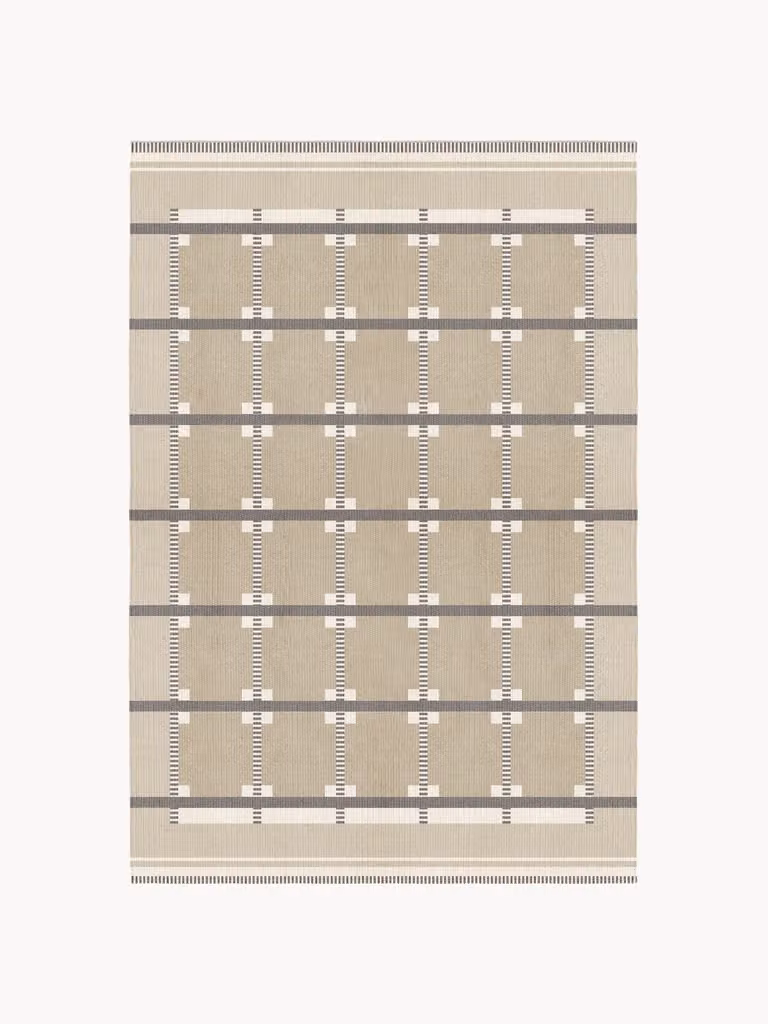 Handgeweven wollen vloerkleed Rollakan Ruth Scandinavisch design met katoen