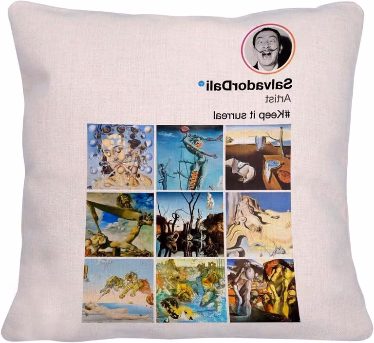 Kussenhoes Linnenlook met Frans Design - Ecru - 40 x 40 cm
