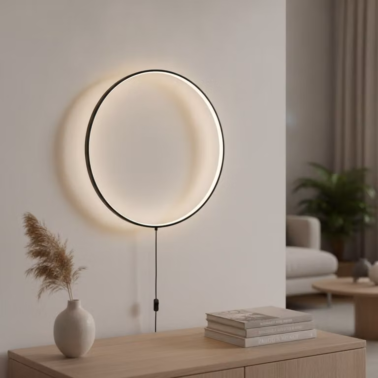 Lyora Vloerlamp Ring zwart Ø 45cm
