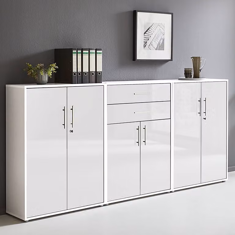 home24 Kastenset 3-delig C wit hoogglans B/D/H: 114 x 33 x 85 cm