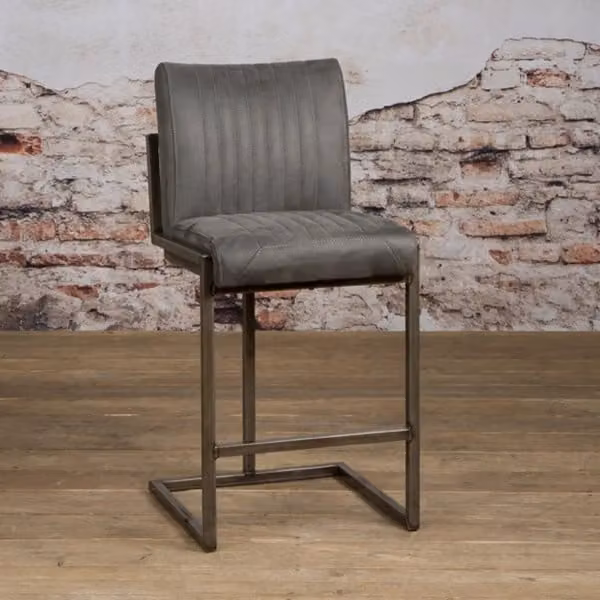 Tower Living Barkruk Ferro - Modern - Faux leather - Bruin, groen en antraciet