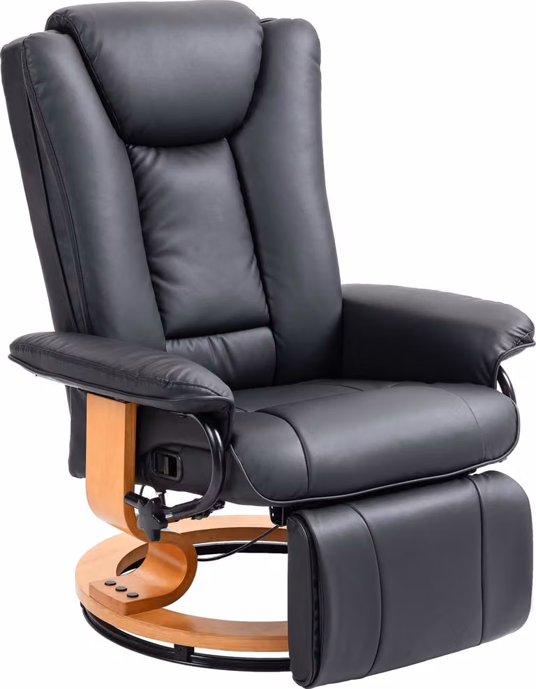 HOMCOM Modern Relaxfauteuil voor volwassenen, Draaibaar TV-stoel, Zwart