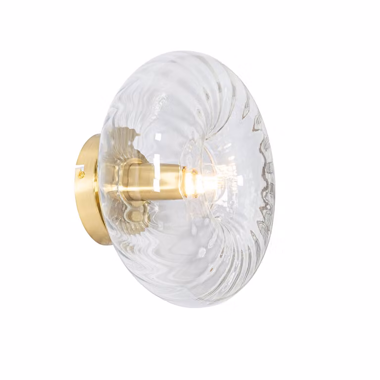QAZQA Ayesha Art Deco wandlamp goud met glas