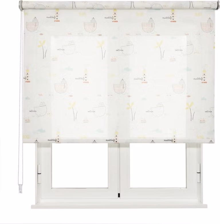 Rolgordijn met maritiem motief voor de kinderkamer, lichtdoorlatend, 150 x 250 cm