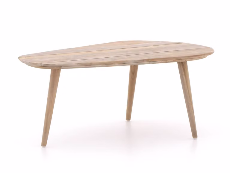ROUGH Furniture Loungetafel Driehoek van Teakhout in Bruin of Grijs B/D/H: 116 x 66 x 45 cm