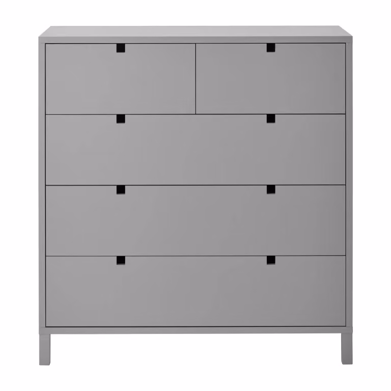 1898 Square ladekast met 2+3 lades Grijs