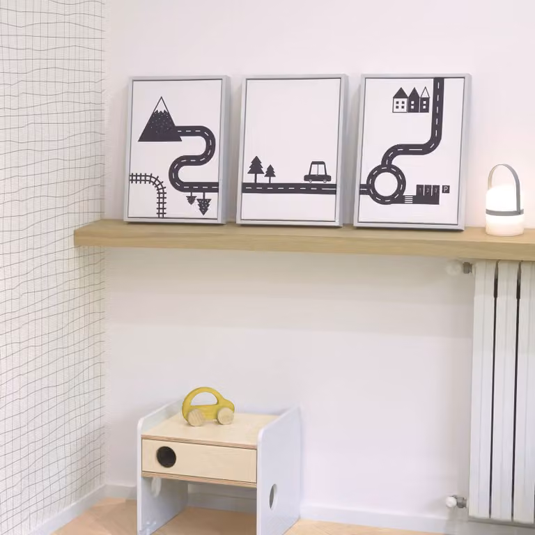 Kave Home Schilderij Nikki Set van 3 stuks - Wit