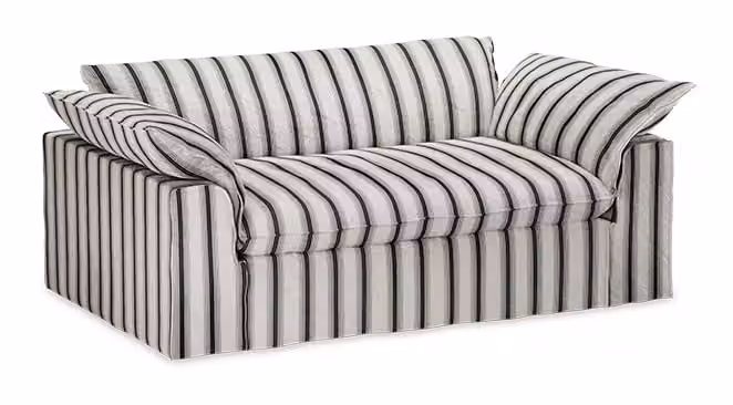 HKliving Bankhoes Nomad Rocco stof, 204 cm - Chalkstripe