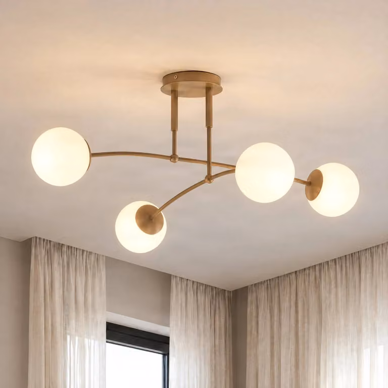 Emibig Lighting Plafondlamp Pregos, Modern, Crème / Amber, Dimbaar