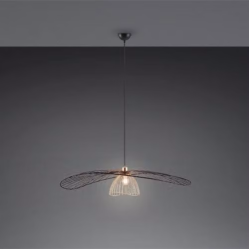 Trio Hanglamp Lauris Zwart Modern Rond van Metaal Ø 100 cm