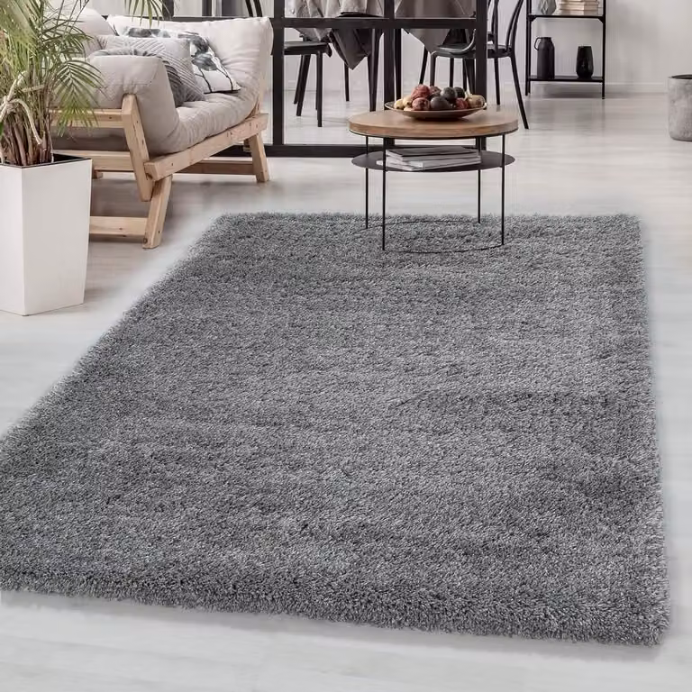 Hoogpolig Vloerkleed Lichtgrijs - Zacht Polyester Tapijt - 160 x 230 cm