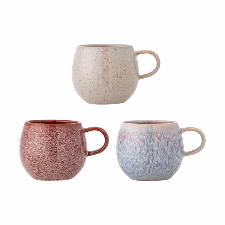 Bloomingville Addison mokken set van 3 stuks, roze, 500 ml
