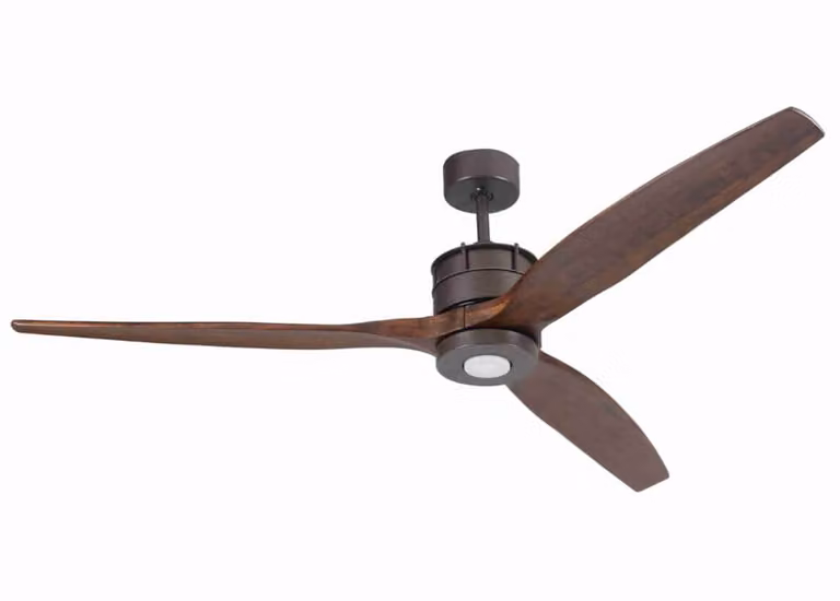 Beacon Airfusion Akmani moderne plafondventilator met houten bladen en brons afwerking, Ø 152 cm