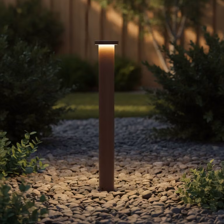Lyora Moderne Padverlichting Bast Roestbruin Aluminium Hoogte: 65 cm