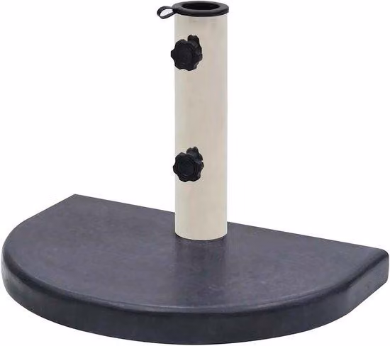 Famanu Parasolstandaard halvemaanvorm - Zwart - B: 40 cm, D: 28 cm, H: 4 cm