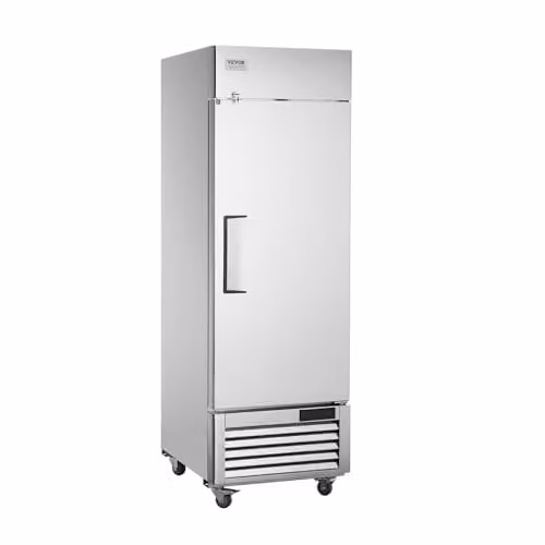 VEVOR Commerciële vriezer 570 L, roestvrijstalen vriezer met één deur en automatische ontdooiing, zilver