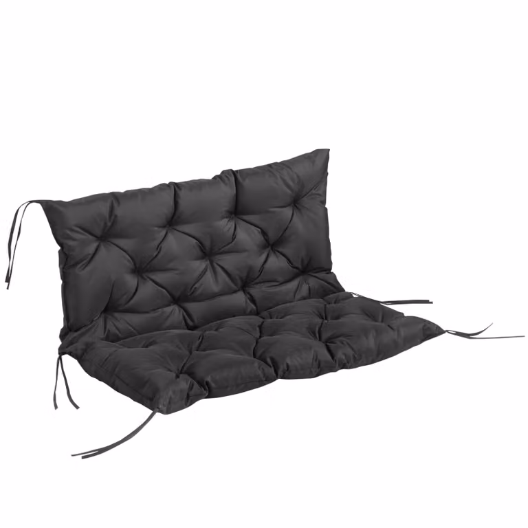 Outsunny 3-zits Bankkussen voor Tuinmeubels en Schommelbanken met Banden, Zwart, B/D/H: 100 x 98 x 8 cm