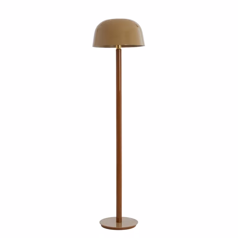 Light & Living Marivet vloerlamp met glazen kap in bruine tinten