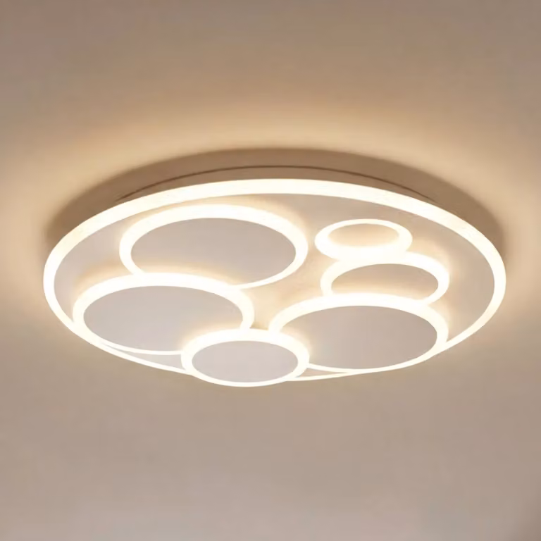 Fischer & Honsel Dots Design Plafonnière met LED, wit, dimbaar met afstandsbediening