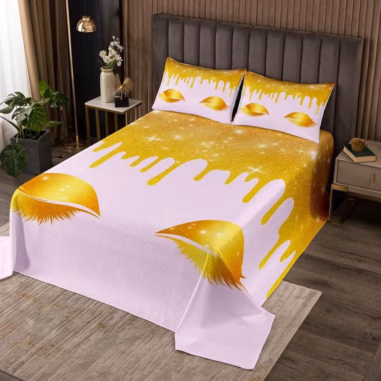Ultra zachte microvezel gewatteerde sprei en dekbedset voor jouw slaapkamer - Roze - Dubbel 230 x 215 cm
