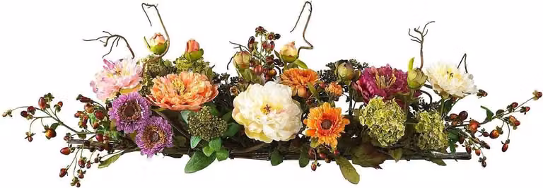 Kunst Pioenrozen Arrangement met Zijden Bloemen voor Eettafel Decoratie - Gemengd - 86 cm