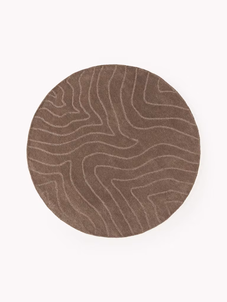 Westwing Collection Aaron Rond Handgetuft Wollen Vloerkleed Wave