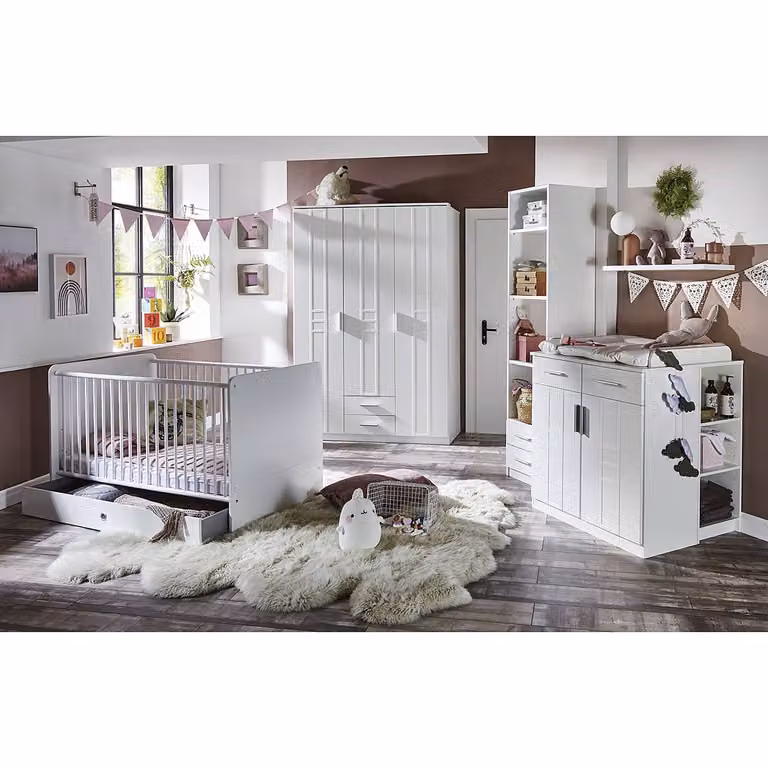 home24 Babykamerset 3-delig wit Scandinavisch design