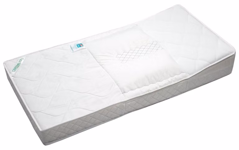 Sevira Kids Anti-Reflux matras met schuin vlak en afneembare babywig, Wit, 60 x 120 cm