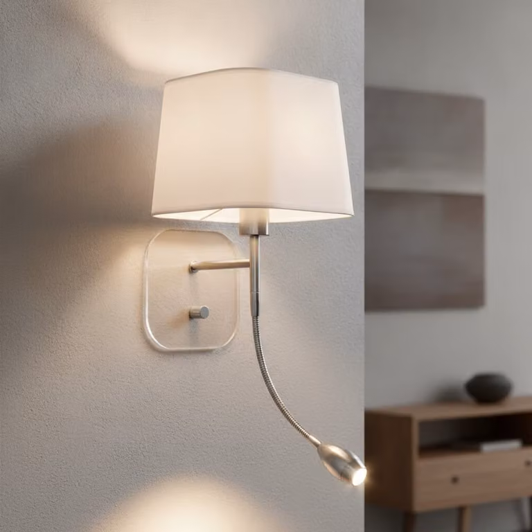 Lyora Wandlamp wit en chroom met LED