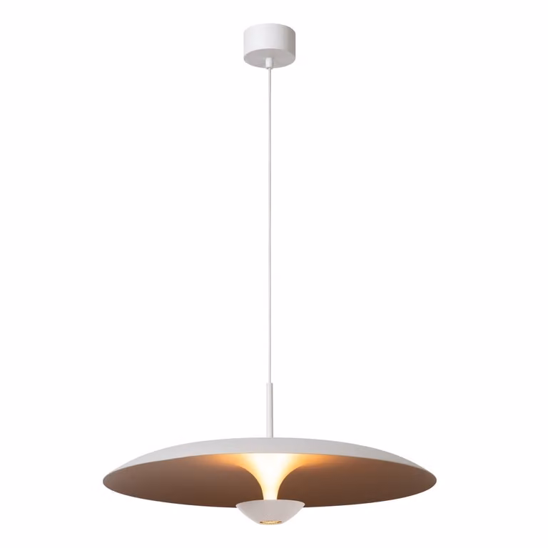 Lucide Kenneth Design Hanglamp Wit - Modern Rond - Ø 60 cm - Dimbare LED - Warm Wit