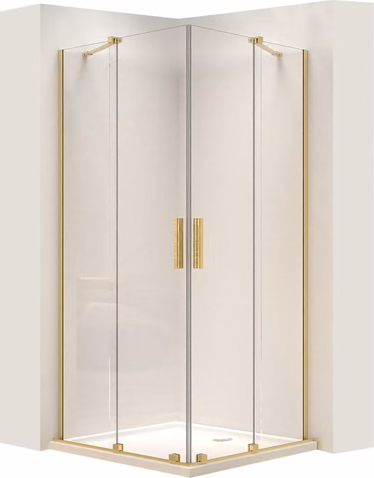Rea Douchecabine Montana Double Gold Brush 80x80 cm