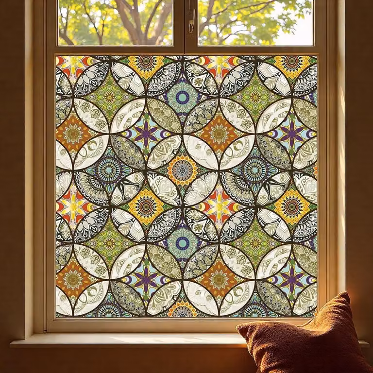 Decoratieve Raamfolie Glas in Lood - Matglas Privacyfolie - UV-werend en Inkijkwerend - 45 x 300 cm