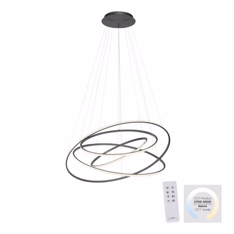 Moderne Paul Neuhaus Tessara hanglamp antraciet/grijs/zwart