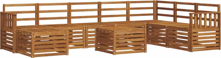 vidaXL Tuinset voor 9 personen, moderne uitvoering in natuurlijke kleur
