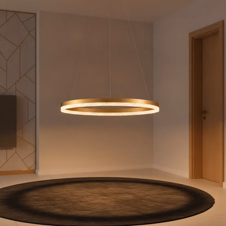 Lyora Hanglamp Adria goud/messing Ø 60cm met LED