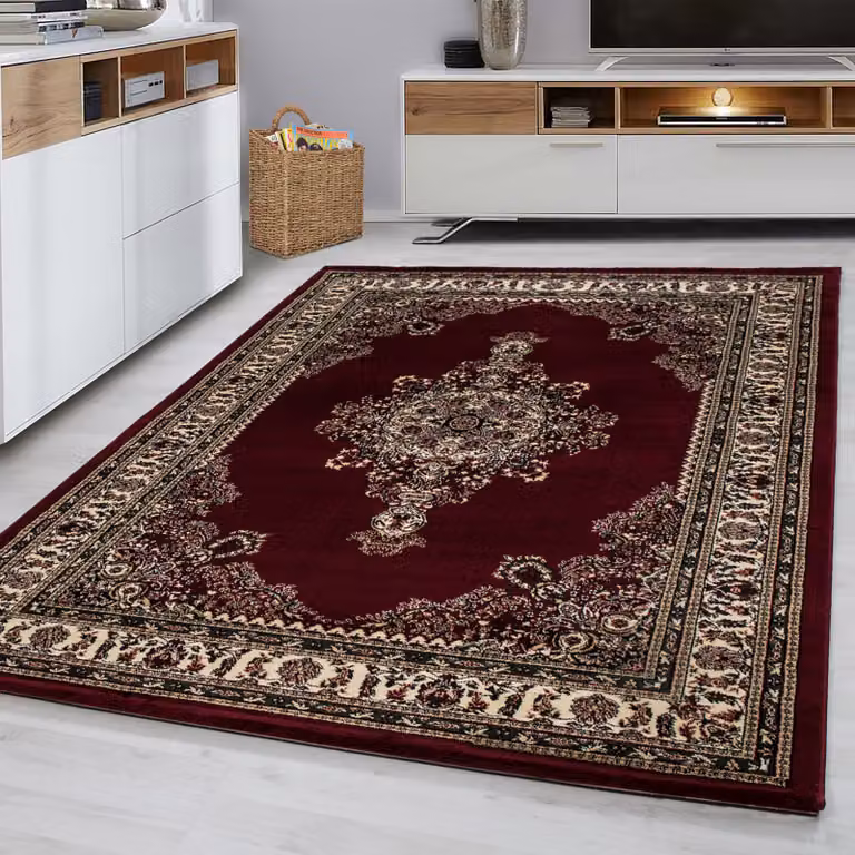 home24 Laagpolig vloerkleed Marrakesh type B rood, 120 x 170 cm, polyester