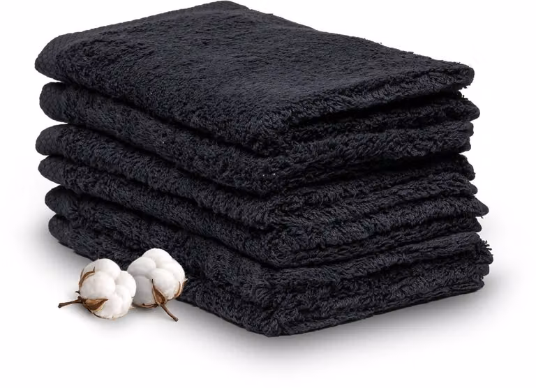 Miss Towels Set Gastendoekjes Hotelkwaliteit - Zwart - 6 stuks - 100% katoen - 30 x 50 cm