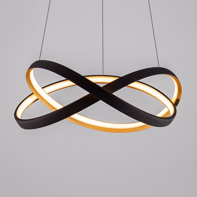 Lyora Design hanglamp Odrey zwart en goud met LED, Ø 50 cm