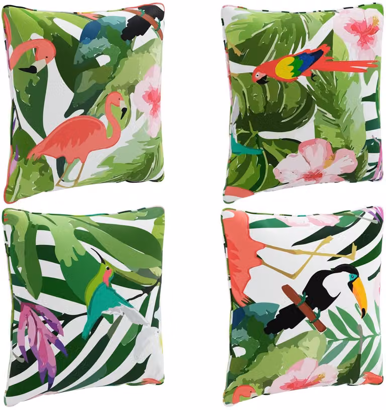 vidaXL Rugkussens PUTTEN - 4 stuks - Meerkleurig - 100% Polyester