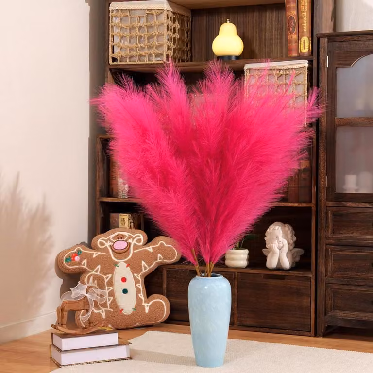 Lange Pampasgras Stelen 110 cm - 8 Stuks Groot en Pluizig Decoratie voor Bruiloft en Boho Woonkamer