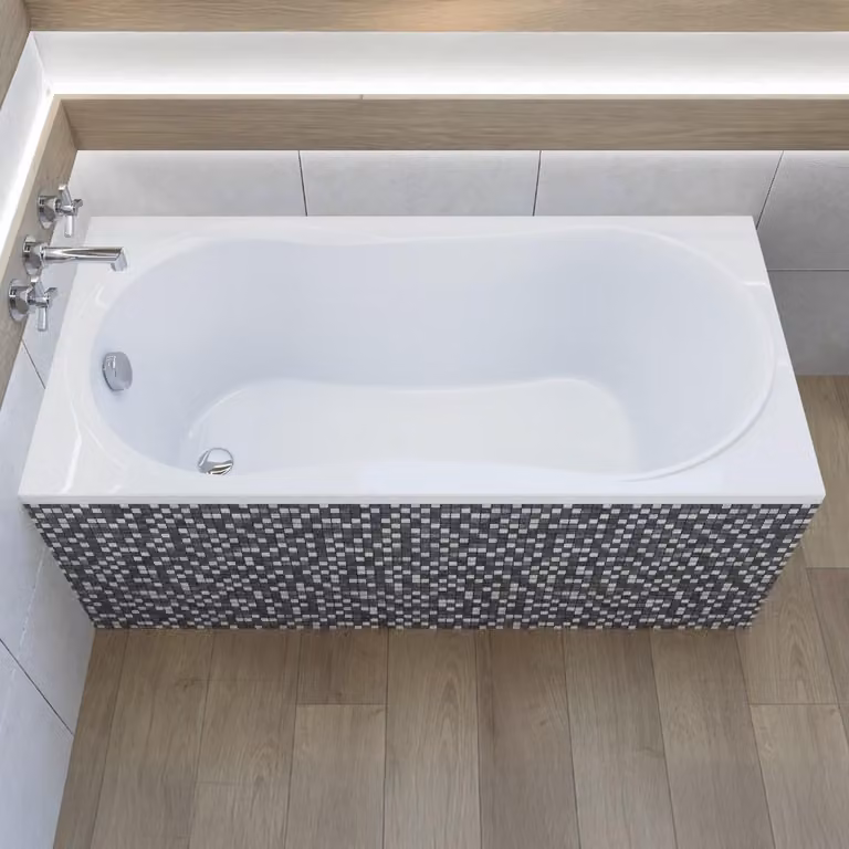 Polimat Badkuip Gracja, rechthoekig en vrijstaand, B/D: 180 x 80 cm, complete 4-in-1 set met isolatie van polystyreen, sifon en poten