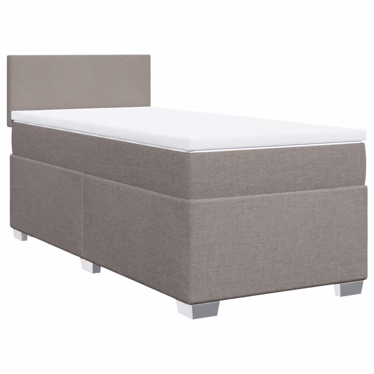 vidaXL Boxspringbed met matras, taupe, 90 x 190 cm, gestoffeerd