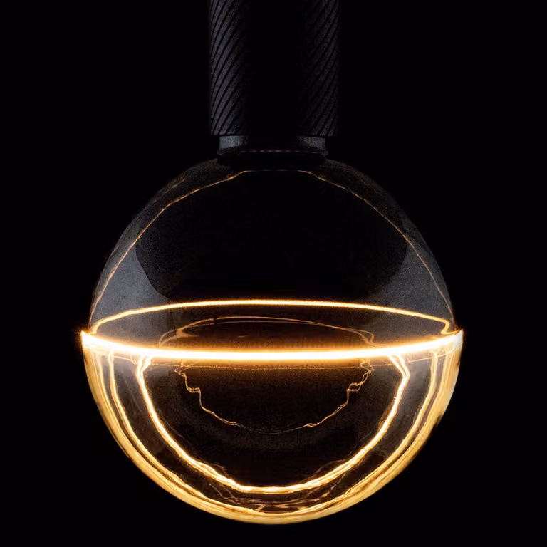 Segula Illusion LED Globe Decoratieve Lichtbron - Zwart en Transparant - E27 - 5W - 240lm - 1900K - Ø 12,5 cm